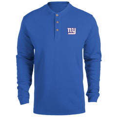 New York Giants Dunbrooke Logo Maverick Thermal Henley Long Sleeve T-Shirt - Royal for sale
