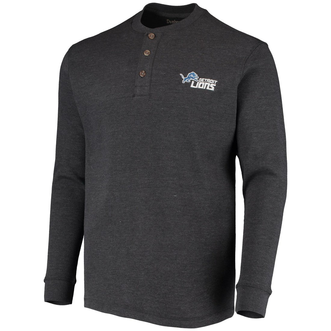 Detroit Lions Dunbrooke Logo Maverick Thermal Henley Long Sleeve T-Shirt - Charcoal on sale