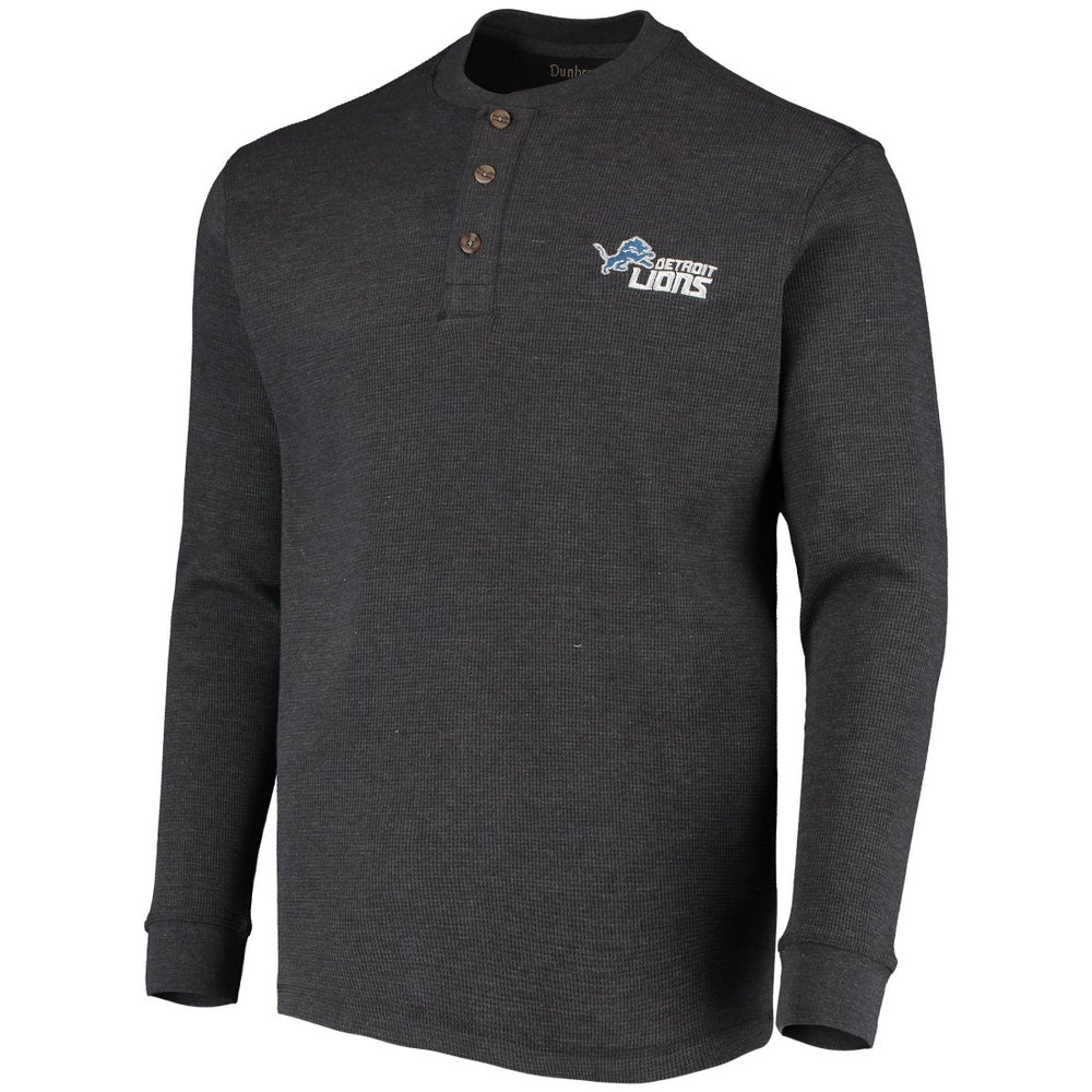 Detroit Lions Dunbrooke Logo Maverick Thermal Henley Long Sleeve T-Shirt - Charcoal on sale