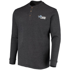 Detroit Lions Dunbrooke Logo Maverick Thermal Henley Long Sleeve T-Shirt - Charcoal on sale