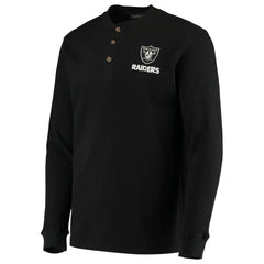 Las Vegas Raiders Dunbrooke Logo Maverick Thermal Henley Long Sleeve T-Shirt - Black sale