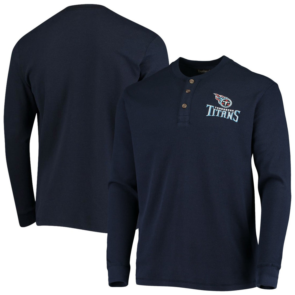 Tennessee Titans Dunbrooke Logo Maverick Thermal Henley Long Sleeve T-Shirt - Navy cheap