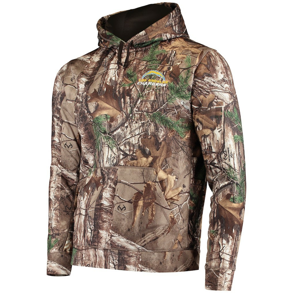 Los Angeles Chargers Dunbrooke Circle Champion Tech Fleece Pullover Hoodie - Realtree Camo on sale