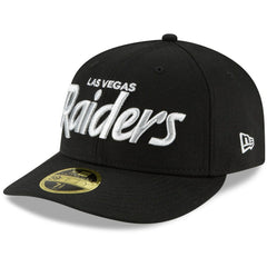 Las Vegas Raiders New Era Omaha Script Low Profile 59FIFTY Fitted Hat - Black on sale