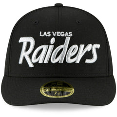 Las Vegas Raiders New Era Omaha Script Low Profile 59FIFTY Fitted Hat - Black on sale