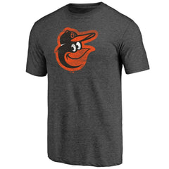 Baltimore Orioles Weathered Official Logo Tri-Blend T-Shirt - Charcoal