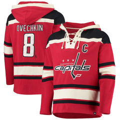 Alexander Ovechkin Washington Capitals '47 Player Name & Number Lacer Pullover Hoodie Red