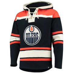 Connor McDavid Edmonton Oilers '47 Player Name & Number Lacer Pullover Hoodie Navy