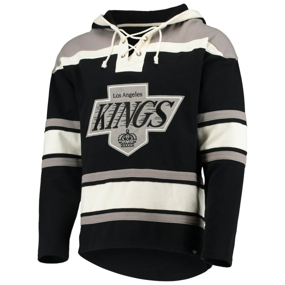 Luc Robitaille Los Angeles Kings '47 Retired Player Name & Number Lacer Pullover Hoodie Black