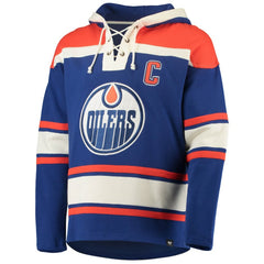 Wayne Gretzky Edmonton Oilers '47 Retired Player Name & Number Lacer Pullover Hoodie Royal