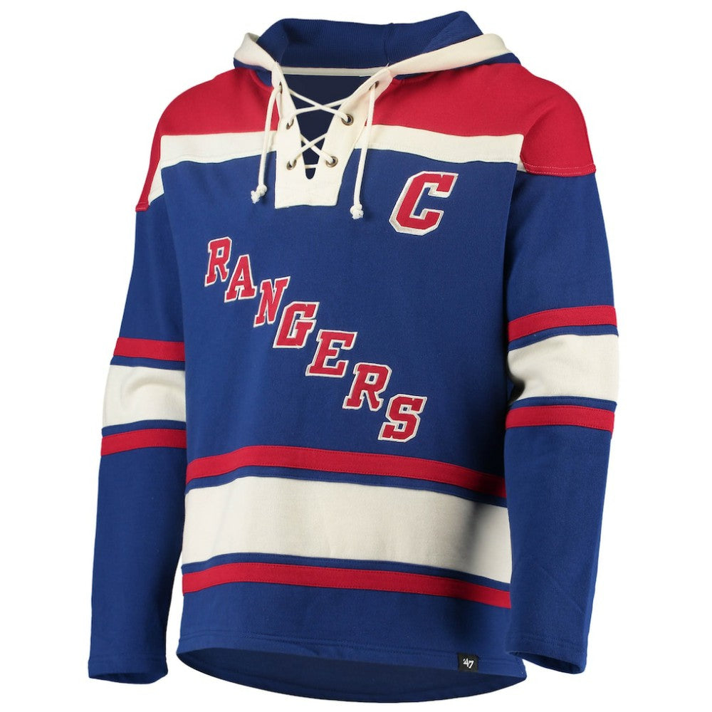 Wayne Gretzky New York Rangers '47 Retired Player Name & Number Lacer Pullover Hoodie Blue