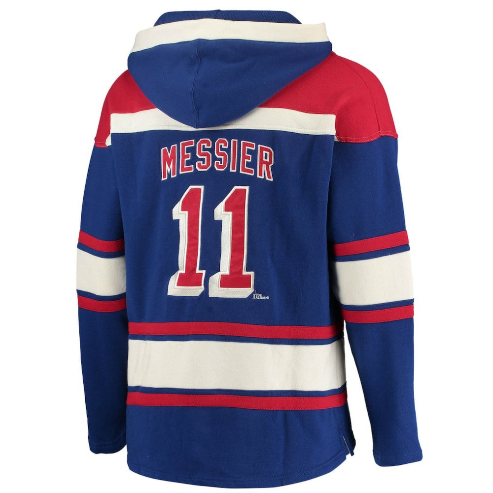 Mark Messier New York Rangers '47 Retired Player Name & Number Lacer Pullover Hoodie Blue