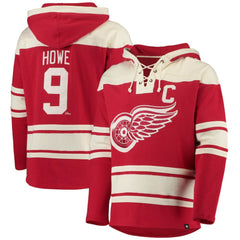 Gordie Howe Detroit Red Wings '47 Retired Player Name & Number Lacer Pullover Hoodie Red