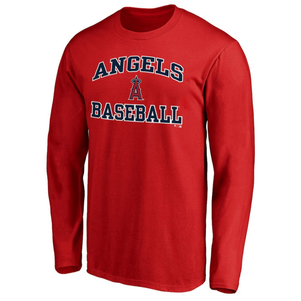 Men's Red Los Angeles Angels Team Heart & Soul Long Sleeve T-Shirt