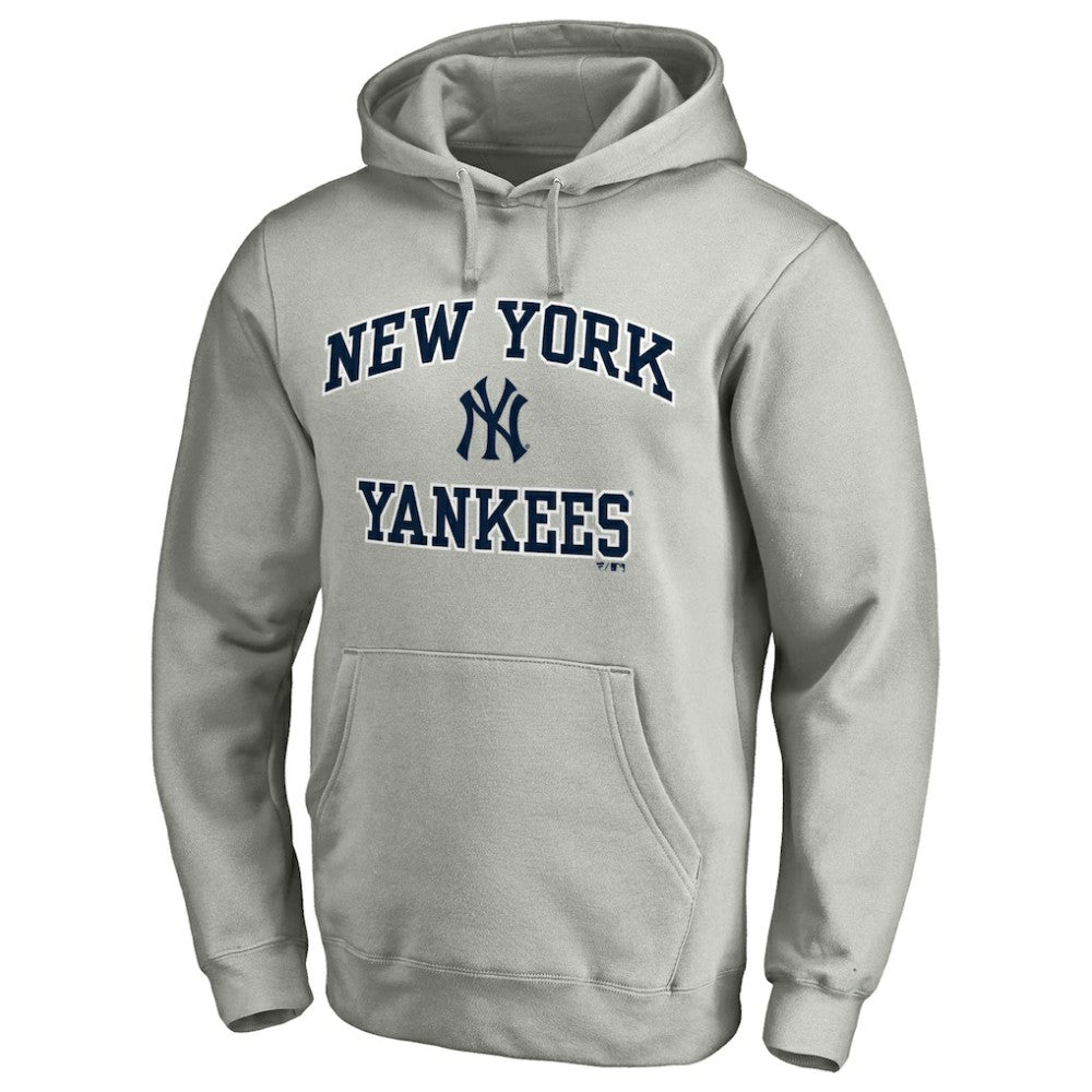 New York Yankees MTO Label Heart & Soul Pullover Hoodie - Heather Gray