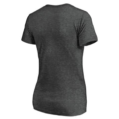 Los Angeles Angels Women's Team Logo Lockup V-Neck T-Shirt - Heathered Charcoal