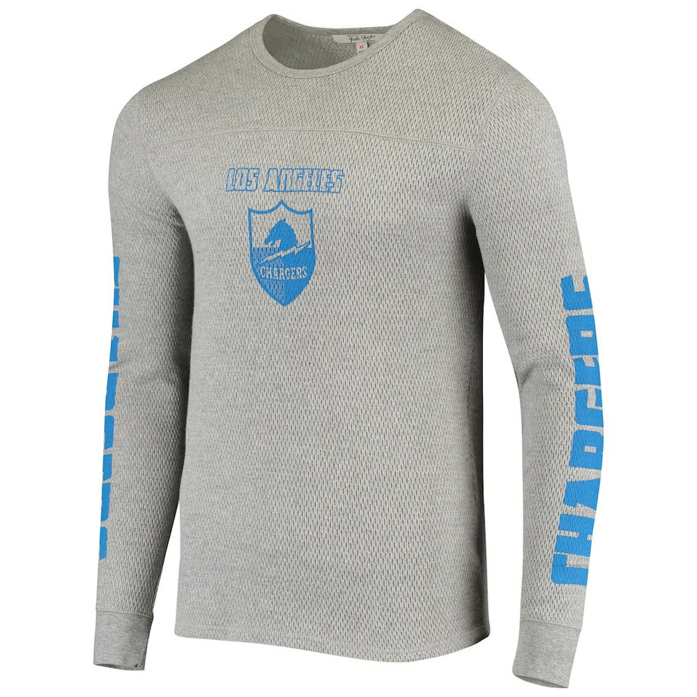 Los Angeles Chargers Junk Food Heavyweight Thermal Long Sleeve T-Shirt - Heathered Gray on sale
