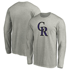 Colorado Rockies Official Team Logo Long Sleeve T-Shirt - Heather Gray