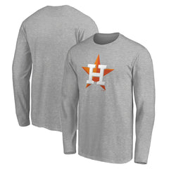 Houston Astros Official Team Logo Long Sleeve T-Shirt - Heather Gray