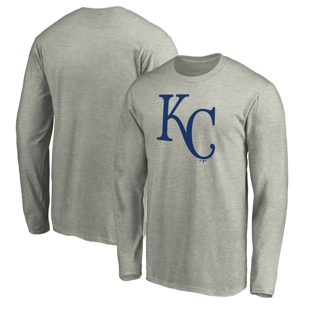 Kansas City Royals Official Team Logo Long Sleeve T-Shirt - Heather Gray