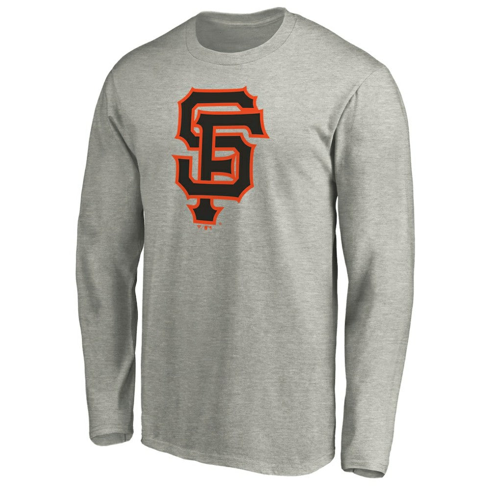San Francisco Giants Official Team Logo Long Sleeve T-Shirt - Heather Gray