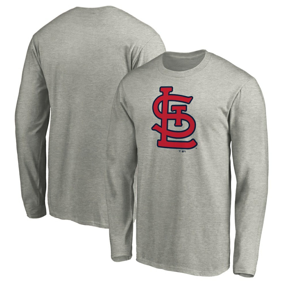St. Louis Cardinals Official Team Logo Long Sleeve T-Shirt - Heather Gray