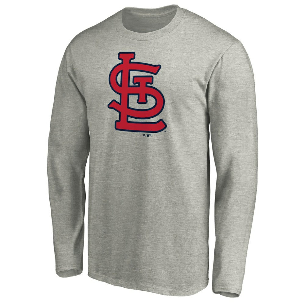 St. Louis Cardinals Official Team Logo Long Sleeve T-Shirt - Heather Gray
