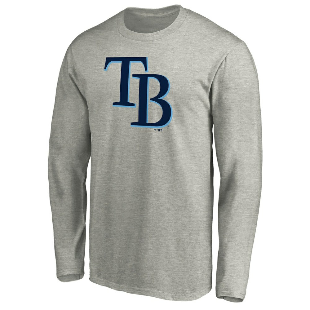 Tampa Bay Rays Official Team Logo Long Sleeve T-Shirt - Heather Gray