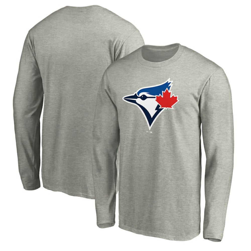 Toronto Blue Jays Official Team Logo Long Sleeve T-Shirt - Heather Gray