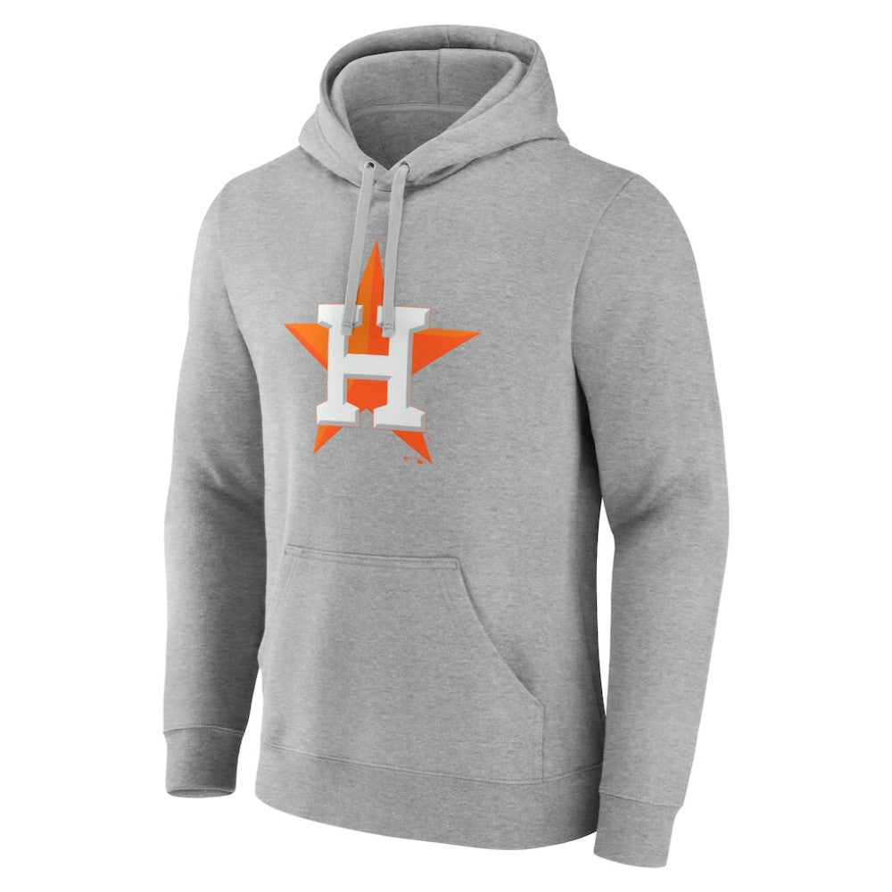 Houston Astros Official Logo Fitted Pullover Hoodie - Heather Gray