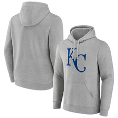 Kansas City Royals Official Logo Fitted Pullover Hoodie - Heather Gray