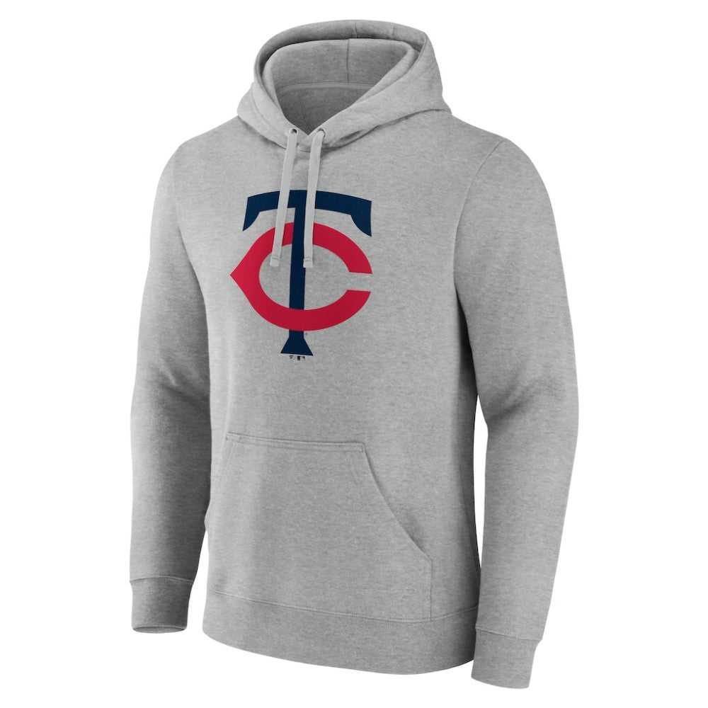 Minnesota Twins Official Logo Fitted Pullover Hoodie - Heather Gray