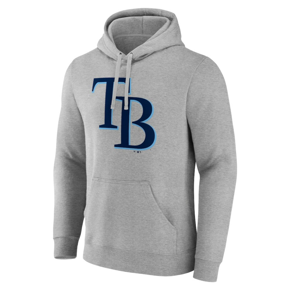 Tampa Bay Rays Official Logo Fitted Pullover Hoodie - Heather Gray