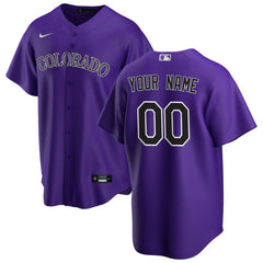 Colorado Rockies Alternate Replica Custom Jersey - Purple | Nike