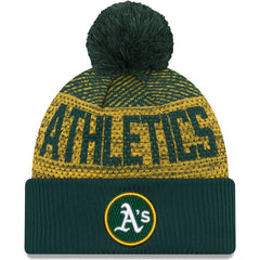 Athletics Authentic Collection Sport Cuffed Knit Hat with Pom - Green | New Era