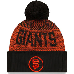San Francisco Giants Authentic Collection Sport Cuffed Knit Hat with Pom - Black | New Era
