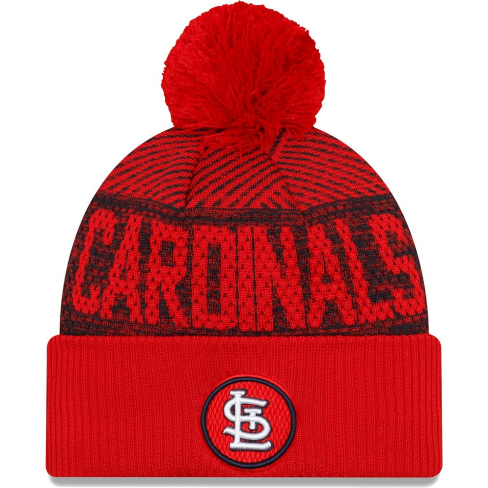 St. Louis Cardinals Authentic Collection Sport Cuffed Knit Hat with Pom - Red | New Era