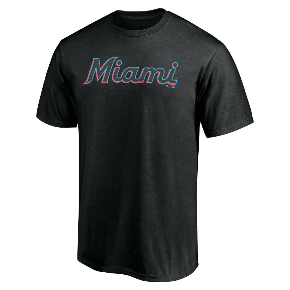 Miami Marlins Official Wordmark T-Shirt - Black