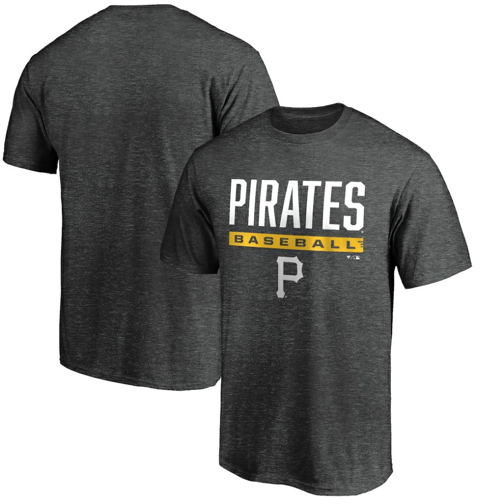 Pittsburgh Pirates Win Stripe Logo T-Shirt - Charcoal