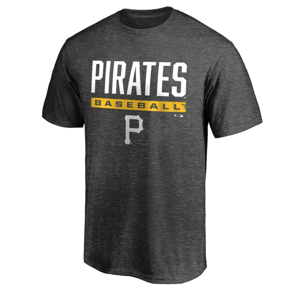 Pittsburgh Pirates Win Stripe Logo T-Shirt - Charcoal
