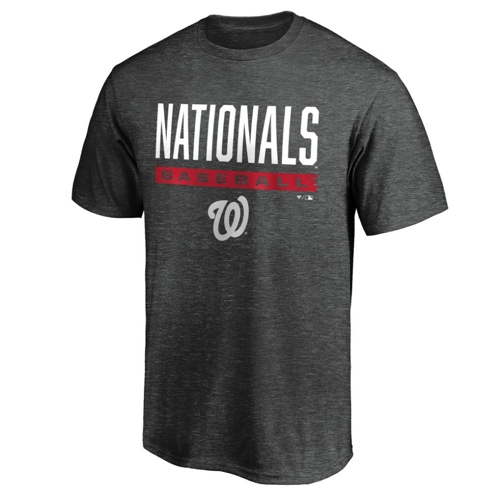 Washington Nationals Win Stripe Logo T-Shirt - Charcoal