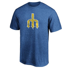 Seattle Mariners Cooperstown Collection True Classics Throwback Logo Tri-Blend T-Shirt - Royal