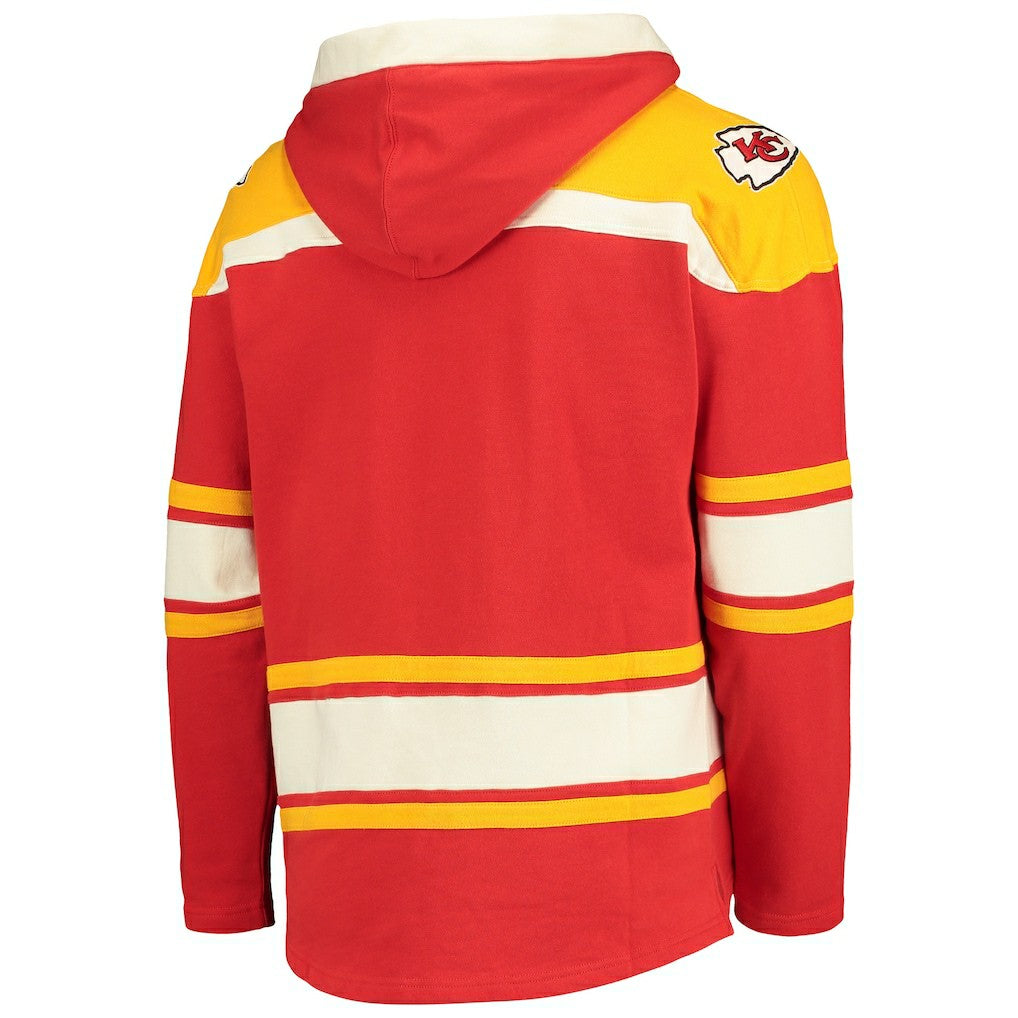 Kansas City Chiefs '47 Lacer V-Neck Pullover Hoodie - Red/Gold for sale