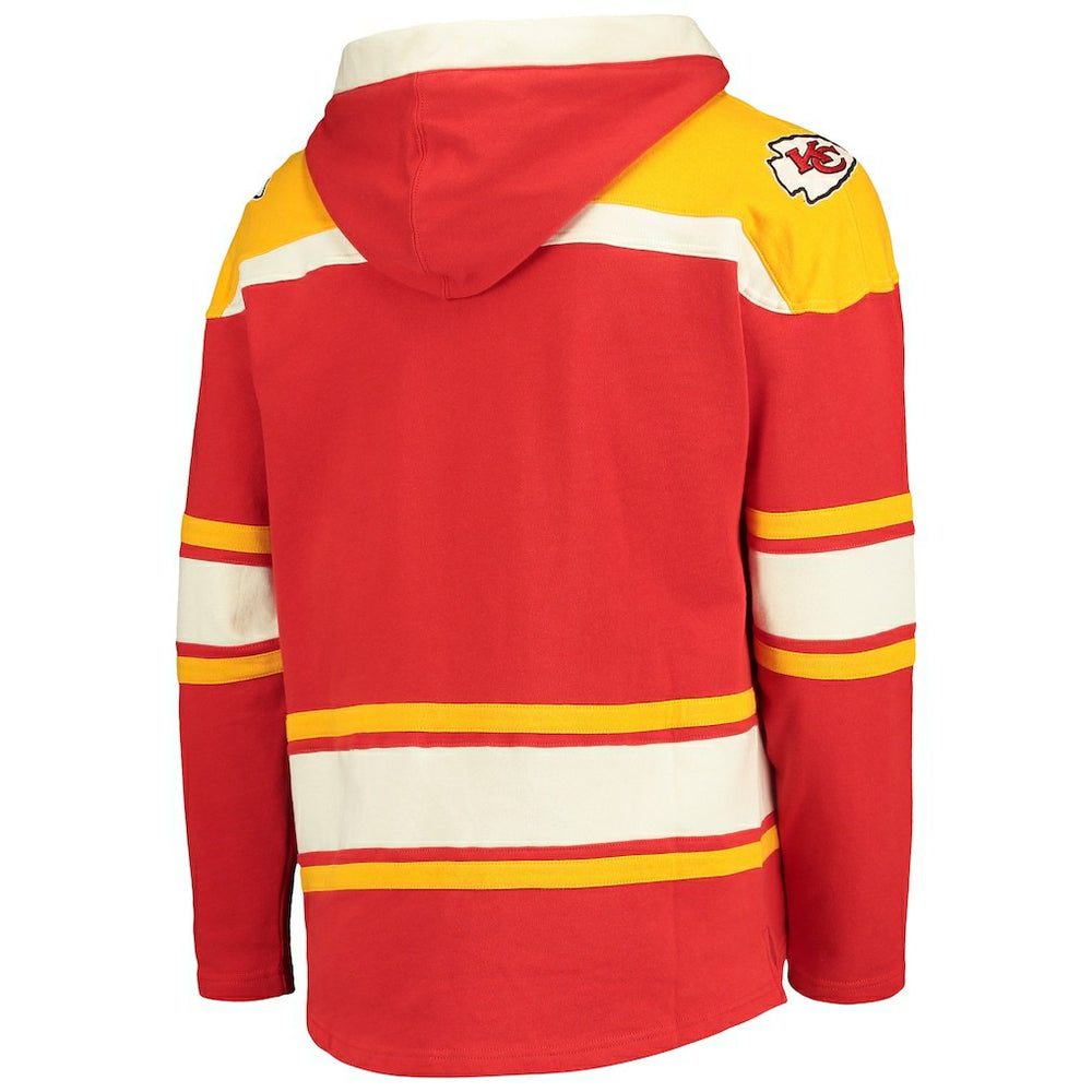 Kansas City Chiefs '47 Lacer V-Neck Pullover Hoodie - Red/Gold for sale