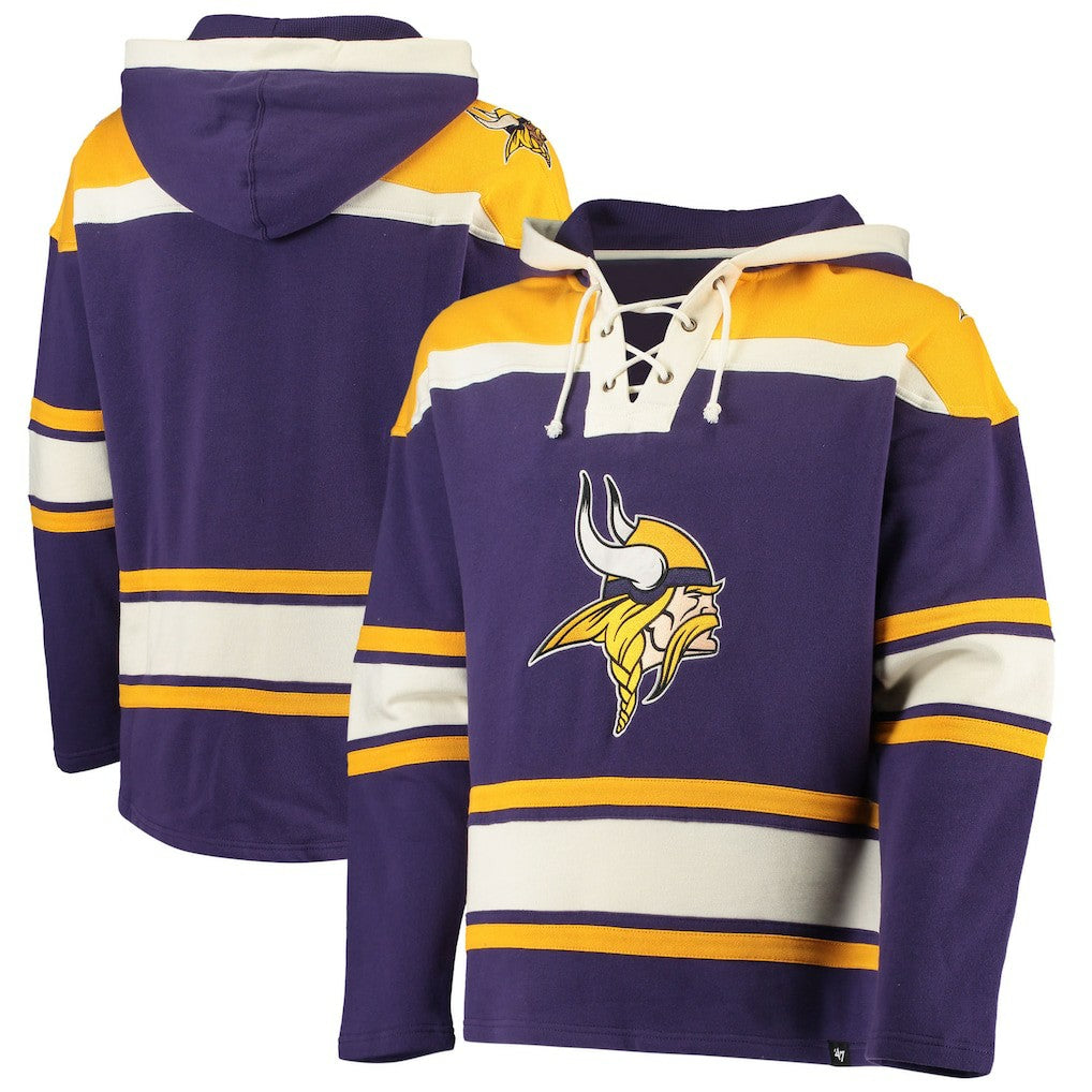 Minnesota Vikings '47 Lacer V-Neck Pullover Hoodie - Purple/Gold outlet
