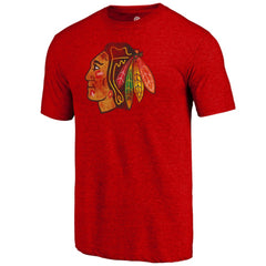 Chicago Blackhawks Distressed Tri-Blend T-Shirt Red