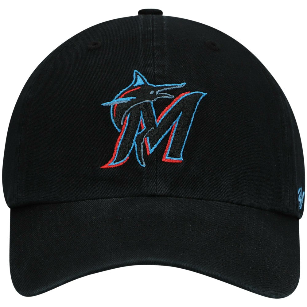 Miami Marlins Clean Up Adjustable Hat - Black | 47 brand