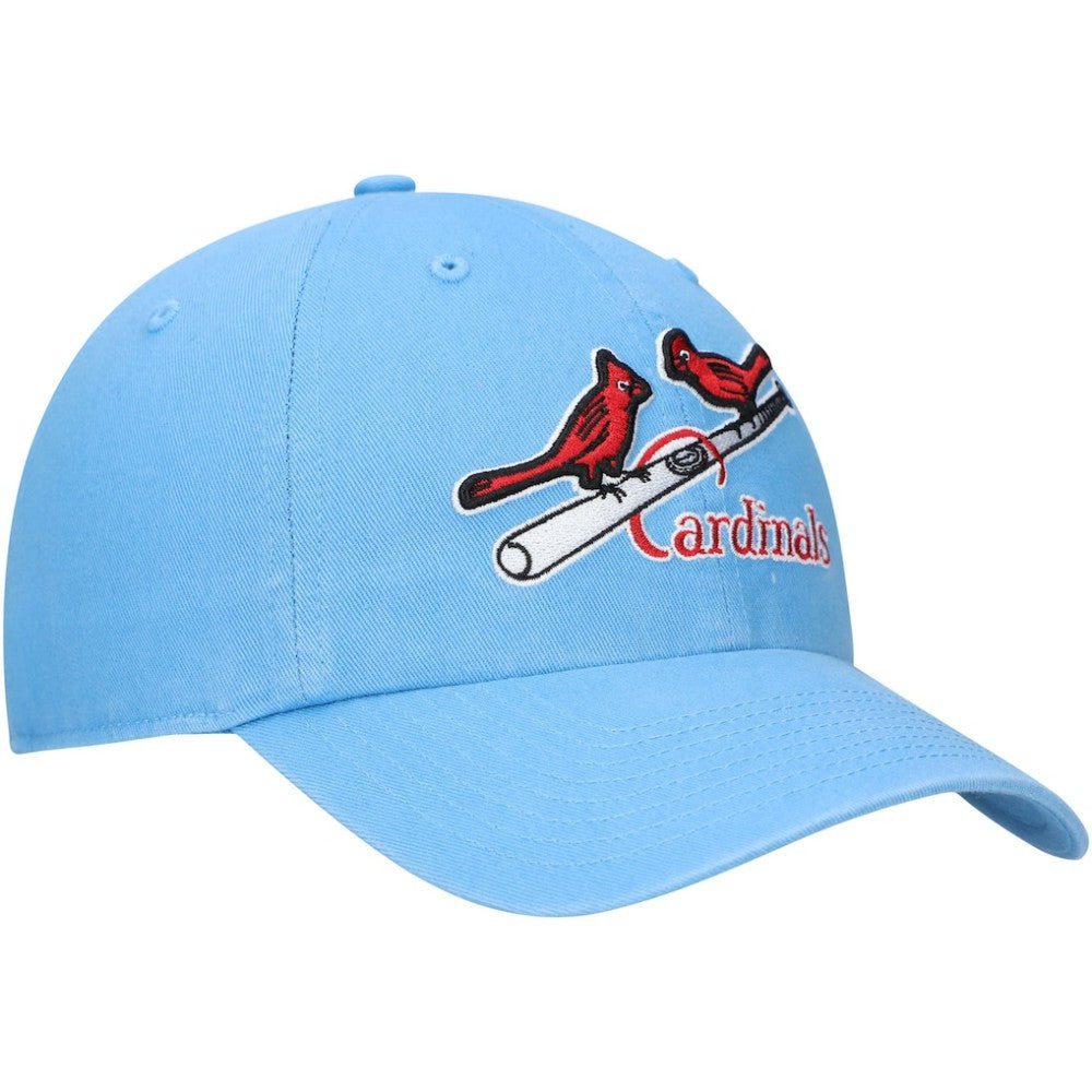 St. Louis Cardinals Logo Cooperstown Collection Clean Up Adjustable Hat - Light Blue | 47 brand
