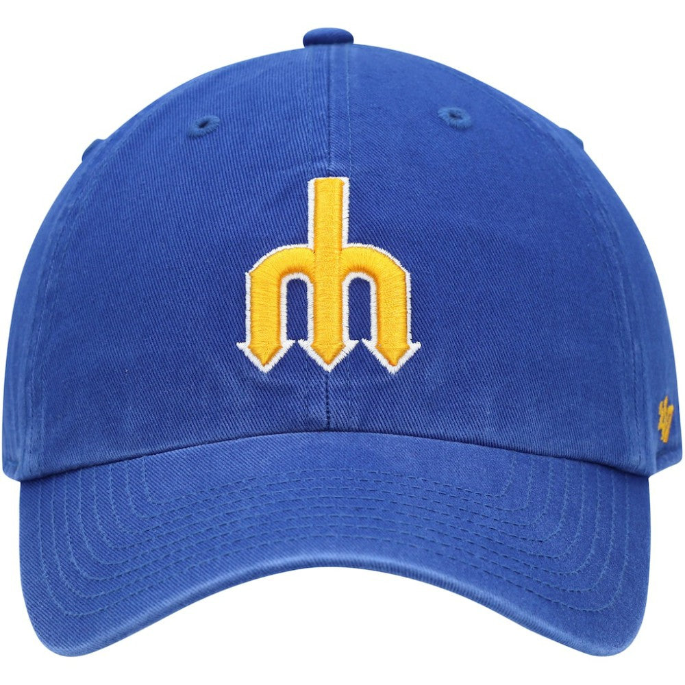 Seattle Mariners 1977 Logo Cooperstown Collection Clean Up Adjustable Hat - Royal | 47 brand