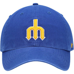 Seattle Mariners 1977 Logo Cooperstown Collection Clean Up Adjustable Hat - Royal | 47 brand